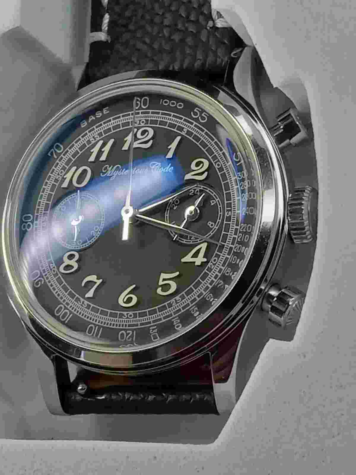 Mysterious Code Men Sport Panda Pilot Chronograph Quartz 38mm Black Watch VK63