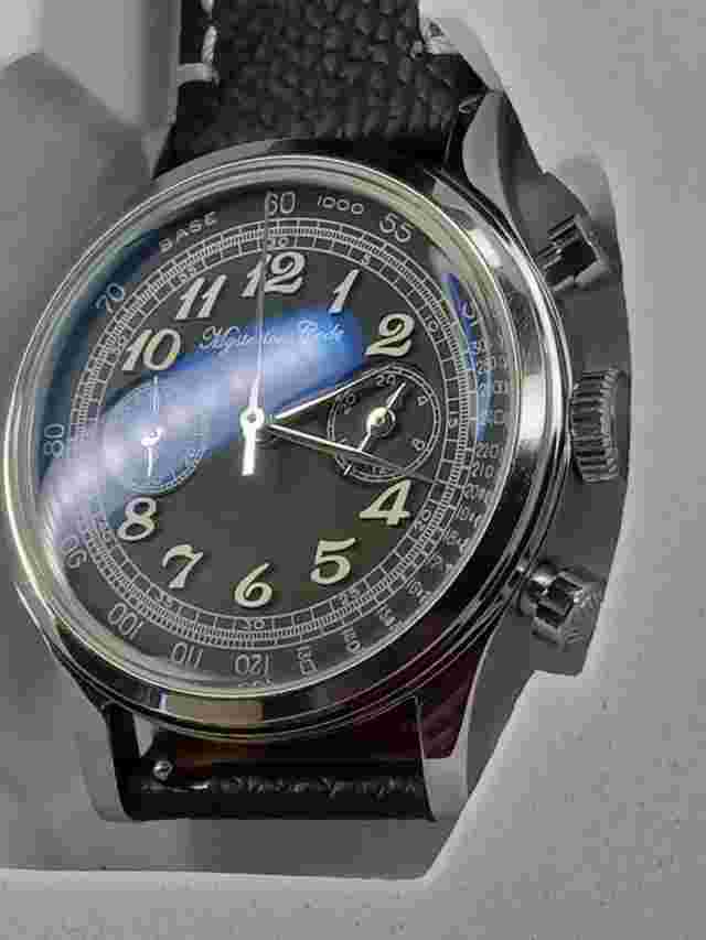 Mysterious Code Men Sport Panda Pilot Chronograph Quartz 38mm Black Watch VK63