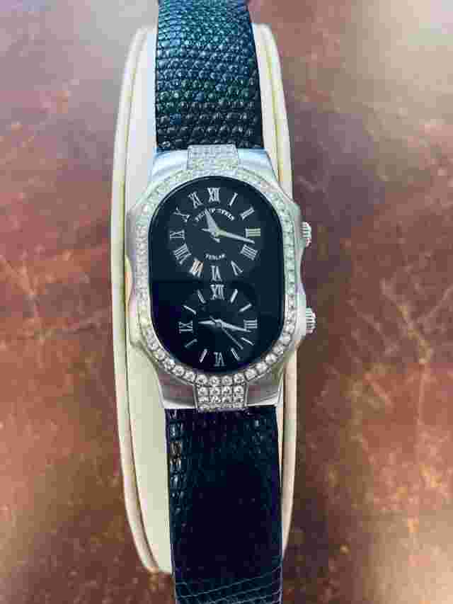 Philip Stein Ladies Teslar Diamond Dual Time Watch