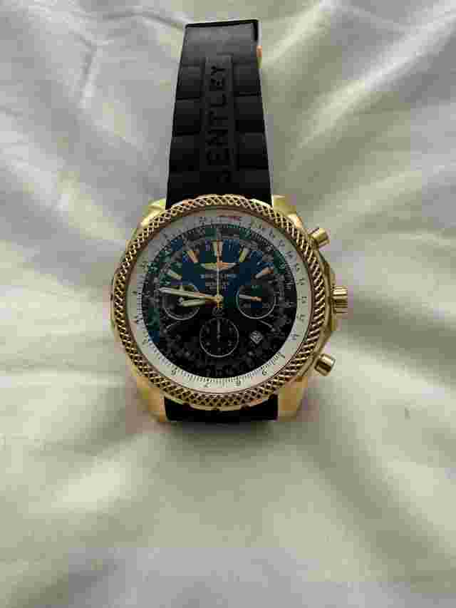 Limited Breitling Bentley 18k K25362 Mother Of Pearl Diamond Leather 48mm Watch