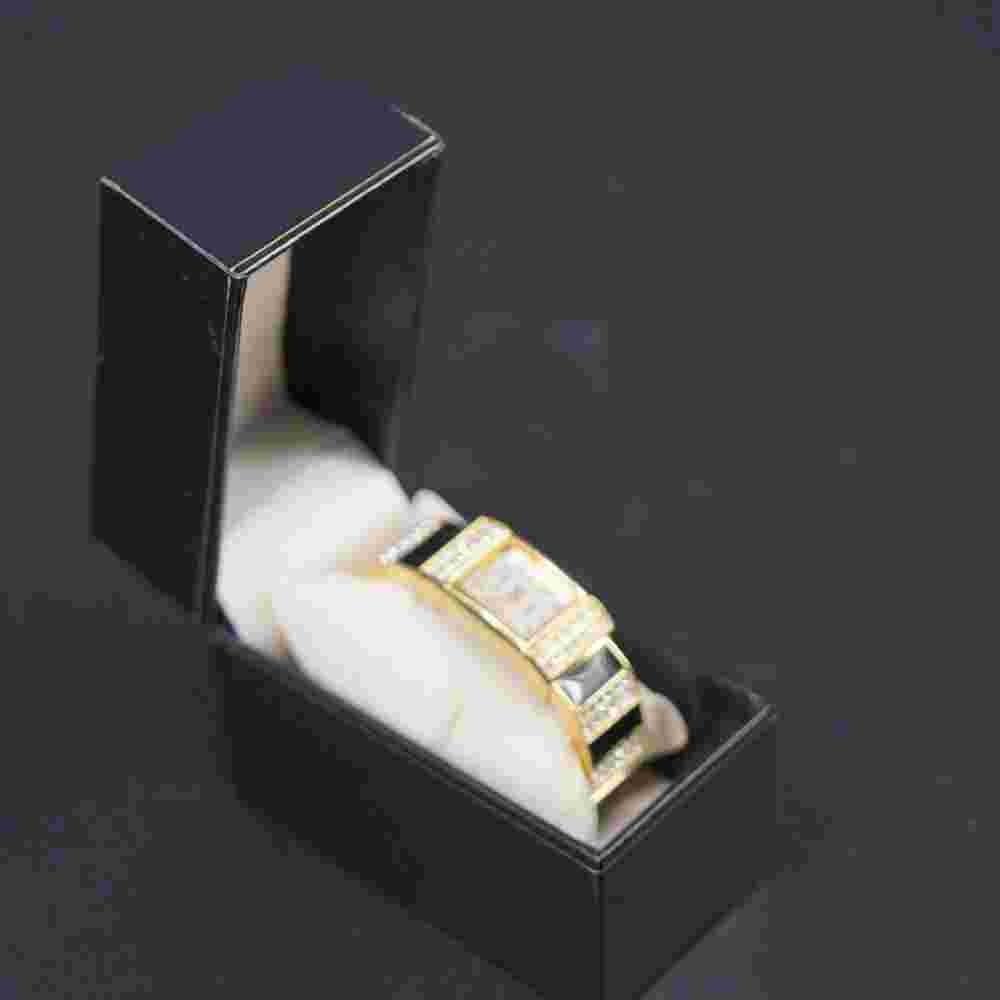 Vernier Ladies Watch Quartz Black Bangle Band 19 mm Case Mother of Pearl Dial