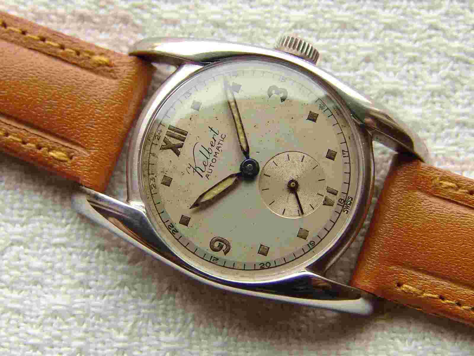 Mens WWII era vintage KELBERT automatic steel good condition military wristwatch