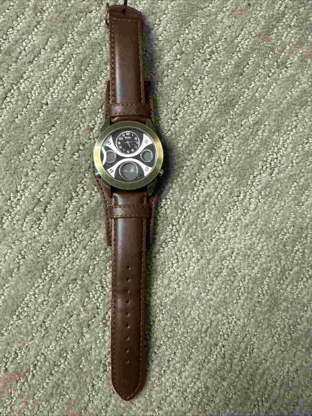 Mossimo Genuine Leather Vintage Watch - Needs Battery - See Photos