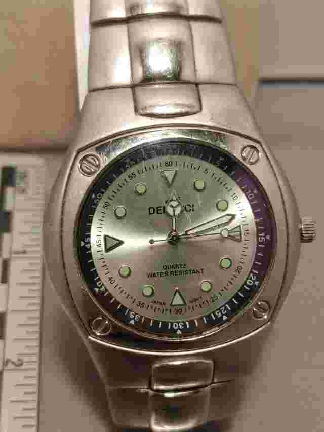 Denacci Quartz Japan Movt  St Steel Two Tone Mens Large Wrist Watch Runs