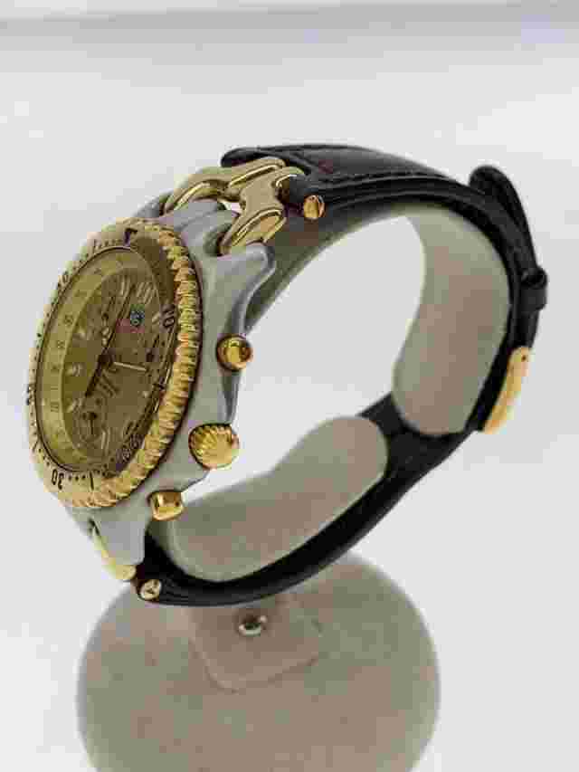 TAGHeuer Quartz Watch Analog Leather gold brown