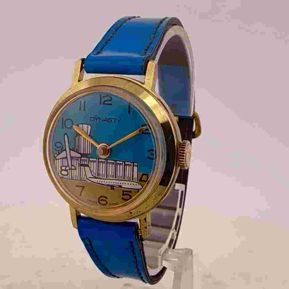Vintage Dynasty Airplane Mystery Dial Children's Mechanical Wristwatch Swiss
