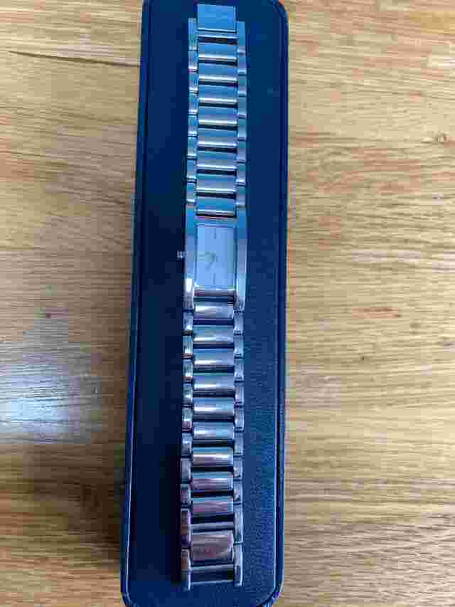 KAREN MILLEN K009 Stainless Steel Rectangular watch in  box with battery card