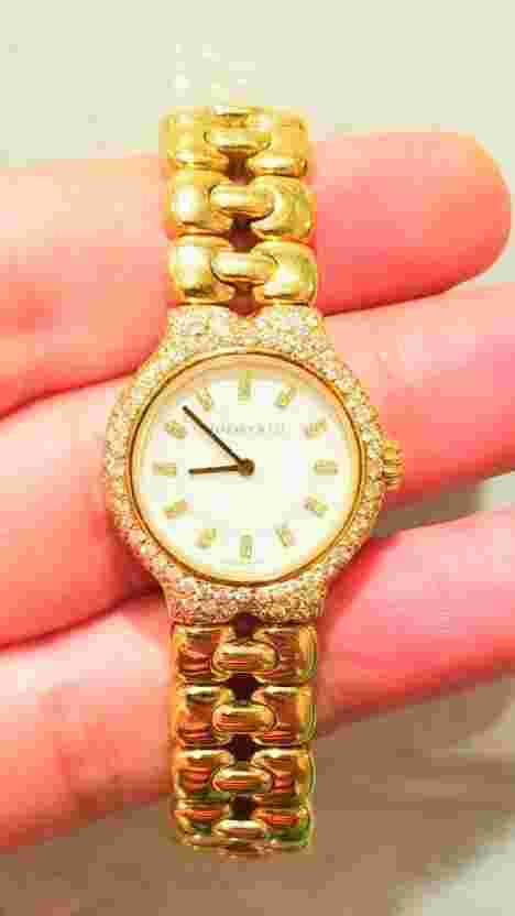 Authentic TIFFANY&CO Tesoro Factory Diamond 18k Yellow Gold Watch For Women WOW