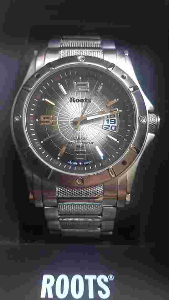 Roots Watch Stainless Steel Mens New In Box Manual Canada Water Resistant Gaspe