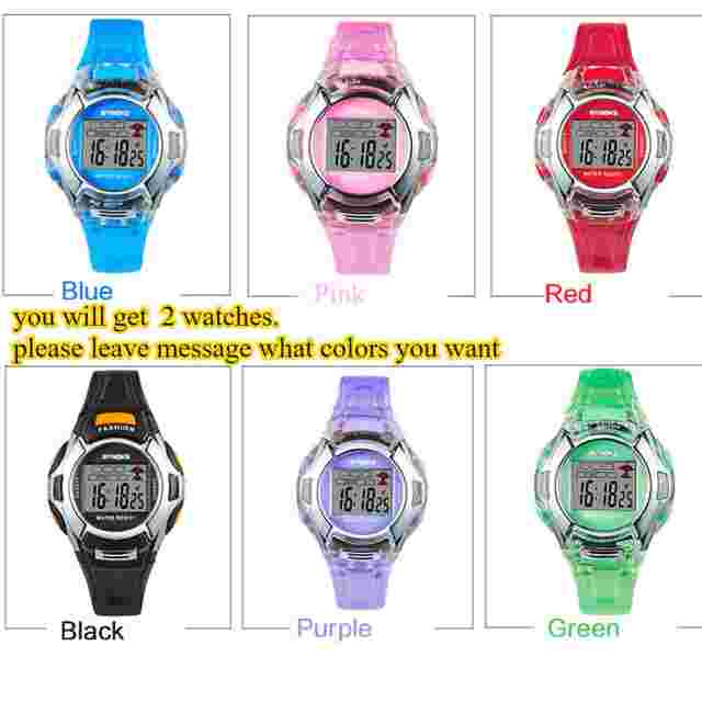 2X Boys Girls Sport Digital Watch Outdoor Waterproof Electronic Watch Xmas Gift
