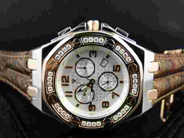 Mens New Aqua Master Jojo Joe Rodeo Royal Oak Rose Diamond Watch 32 1.5 Ct Swiss