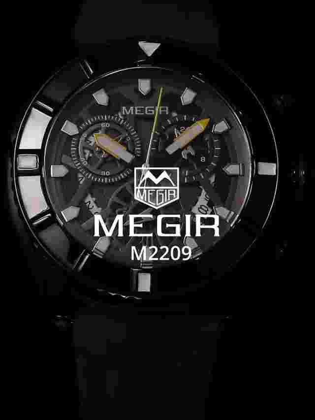 MEGIR Men Multifunction Chronograph Luminous 24-Hour Calendar Quartz Wristwatch