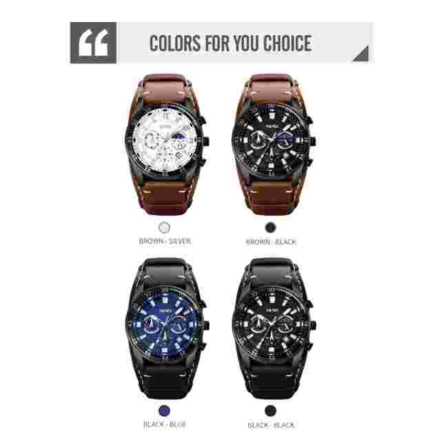 Men Wristwatch 30M Water Resistant Moon Phase Analog Digital Watch SR0