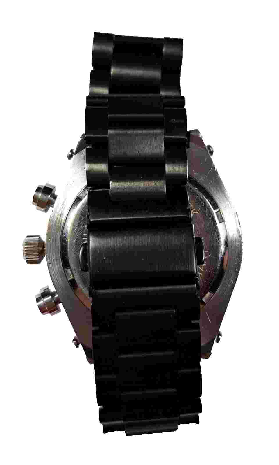 Visage Women's Silvertone & Brown Chrono Watch 8.5" Gemmed Dial New Battery