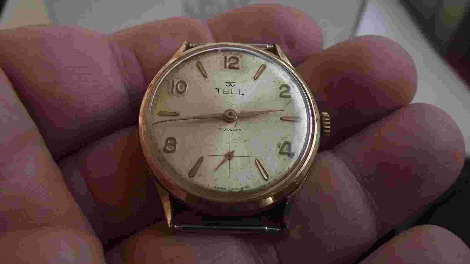 VINTAGE TELL 17 RUBIS SWISS MADE Incabloc ANTIMAGNETIC WATCH  RARE Antique