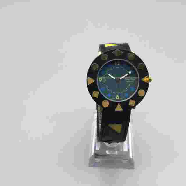 Vintage Pierre Nicol Watch Women 37mm Gold Tone Black Leather Band New Battery