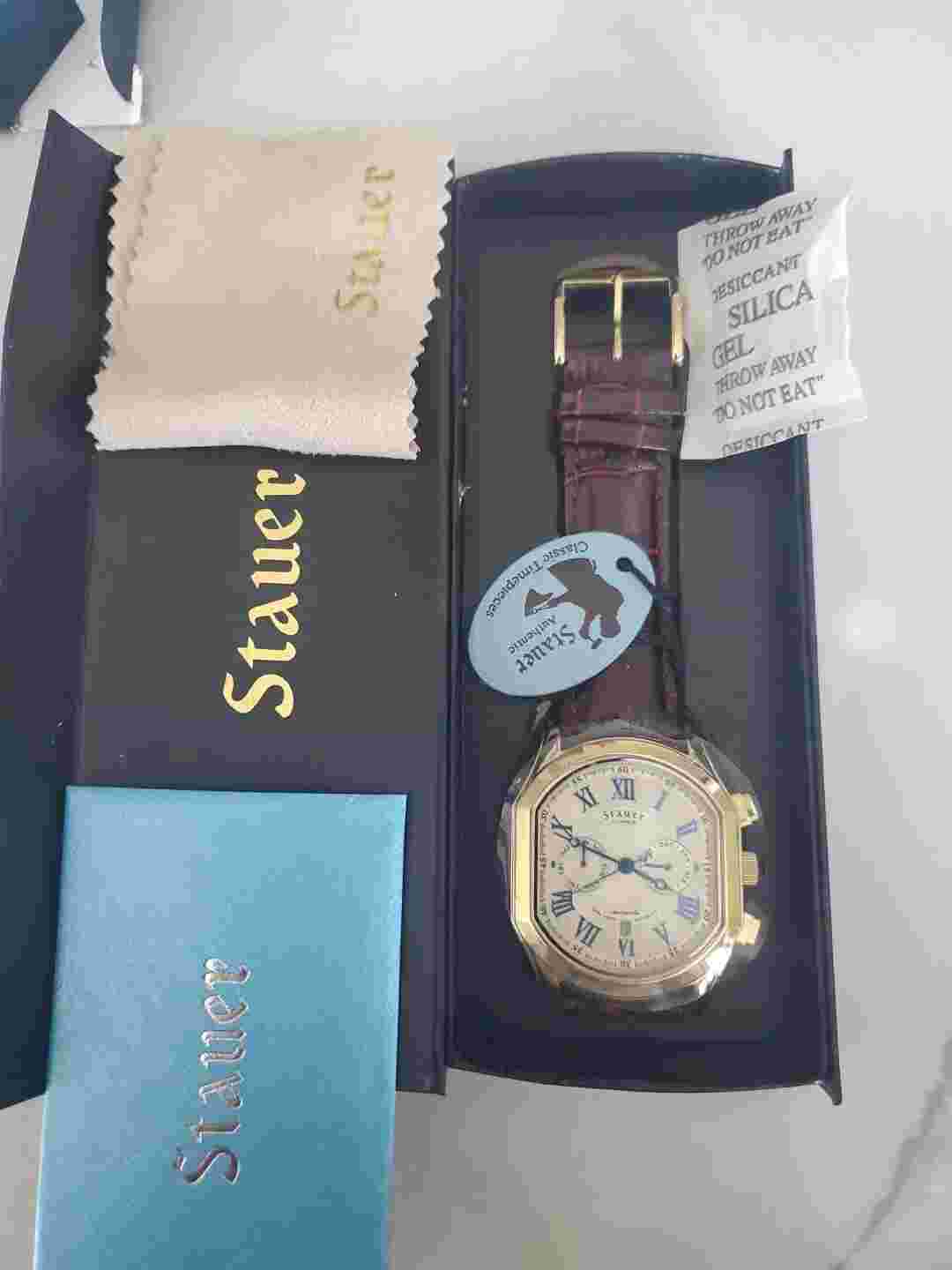 🔥AWESOME Men’s Stauer Meisterzeit Automatic 27 JEWEL Dial Watch NEW
