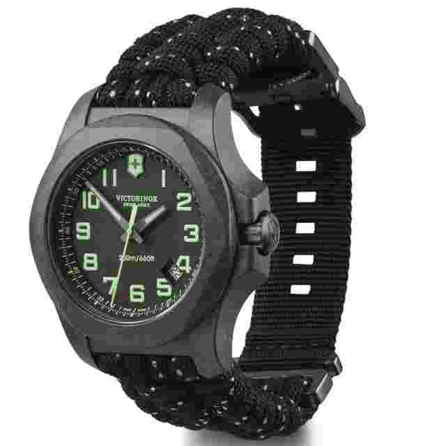 Victorinox I.n.o.x. Carbon Quartz Watch Black 43 Mm Paracord V241859