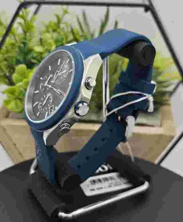 BOSS MENS WATCH BLUE SILICONE STRAP & BLACK DIAL VELOCITY HB1513717 GENUINE NEW
