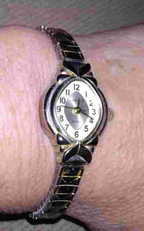 VTG SILVER GOLD TONE WATCH-IT WRISTWATCH LADIES ORIG JAPAN MVMT QUARTZ TWISTFLEX