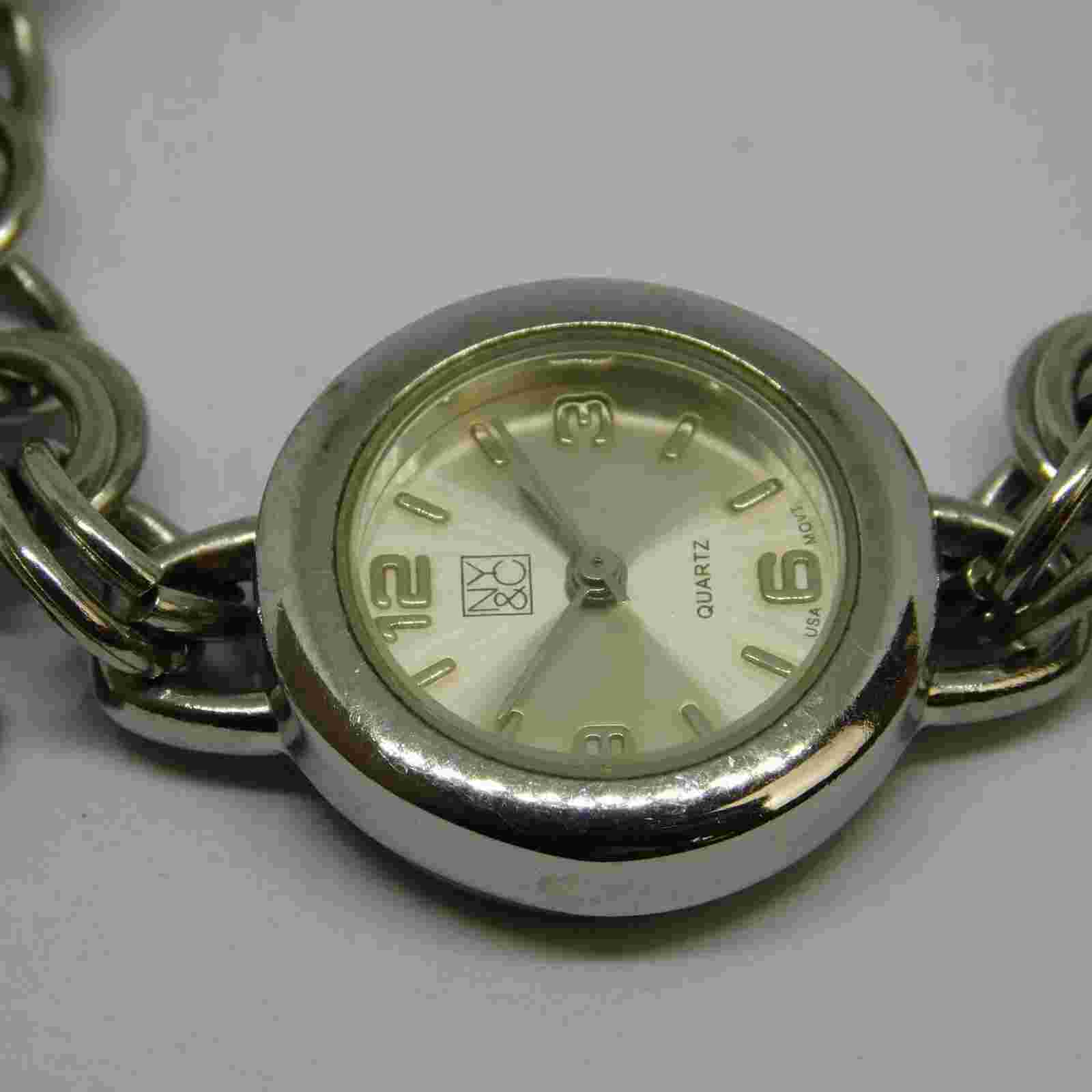 NY&C 10994 Charm Bracelet Quartz Analog Women's Watch Sz. 6" New Battery
