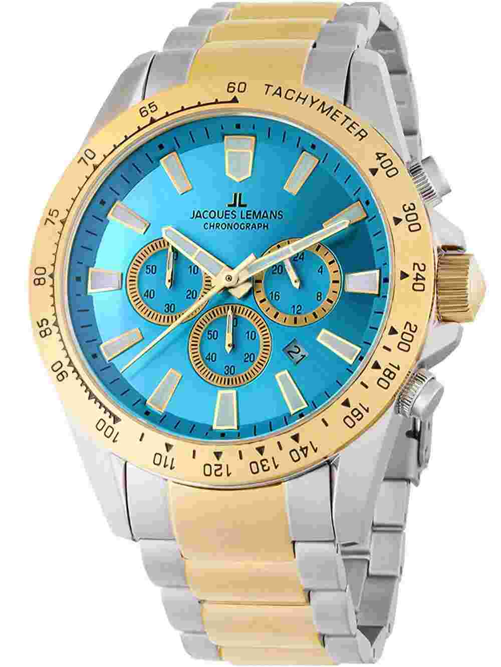 Jacques Lemans 1-2140J Liverpool Chronograph Mens Watch 48mm 10ATM