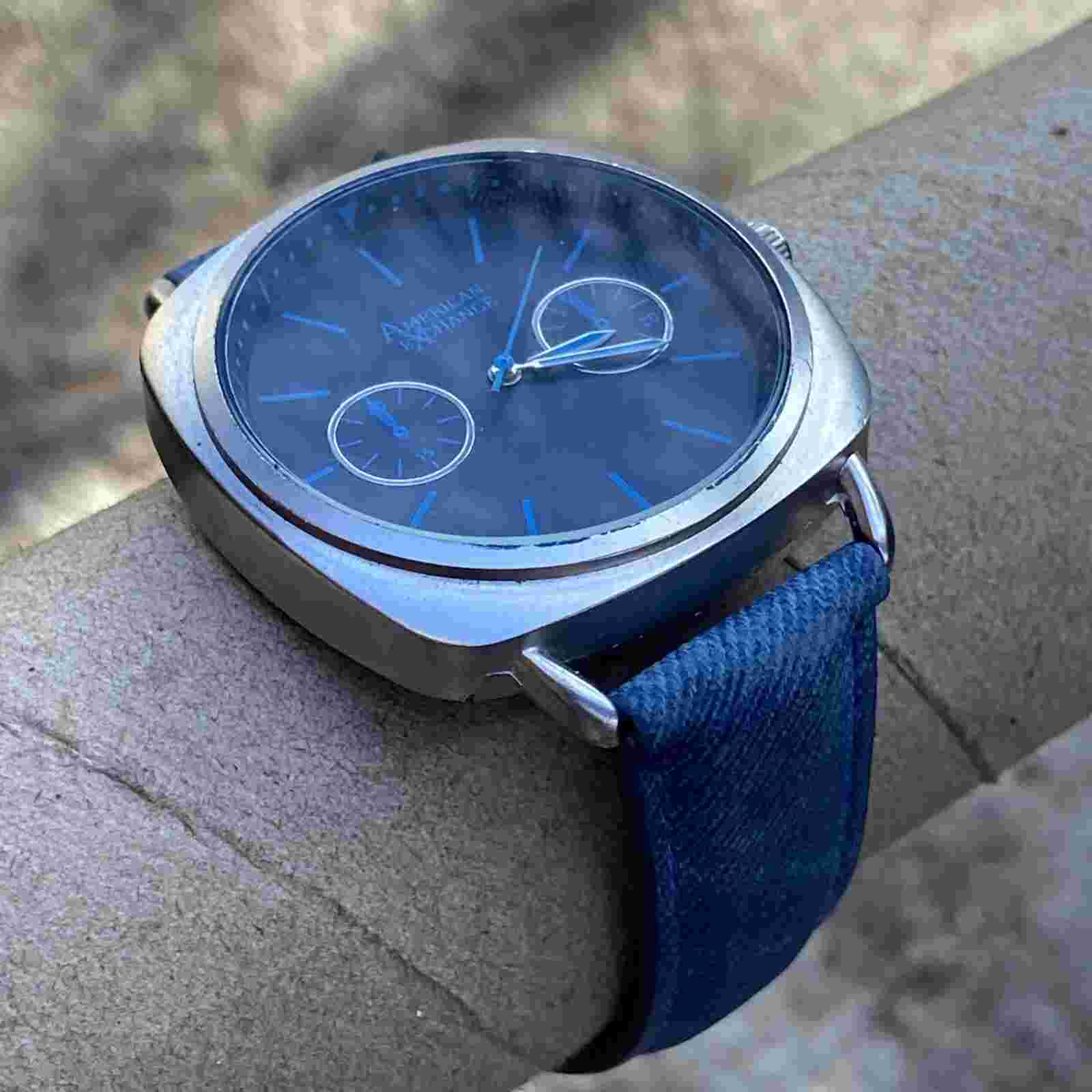 Forever 21 Men American Exchange Watch Blue Dial With Blue Denim Style Strap