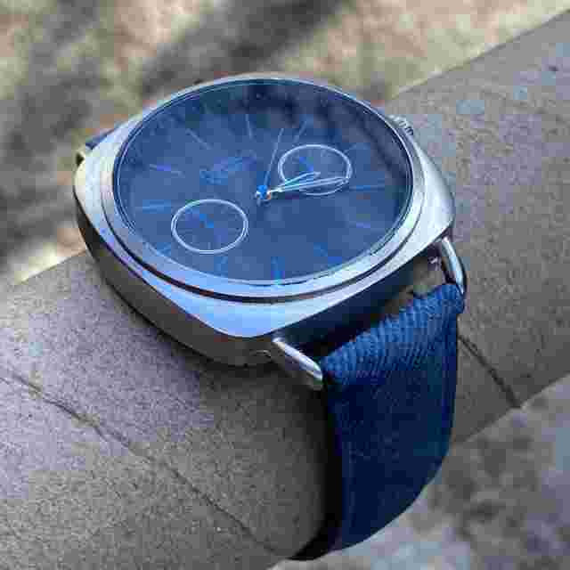 Forever 21 Men American Exchange Watch Blue Dial With Blue Denim Style Strap
