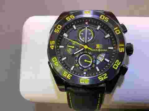 Buech & Boilat Torrent Men's Chronograph Watch Black Leather Strap