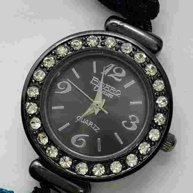 Figaro couture womens Quartz watch 27mm case size,black toned adjustable runs