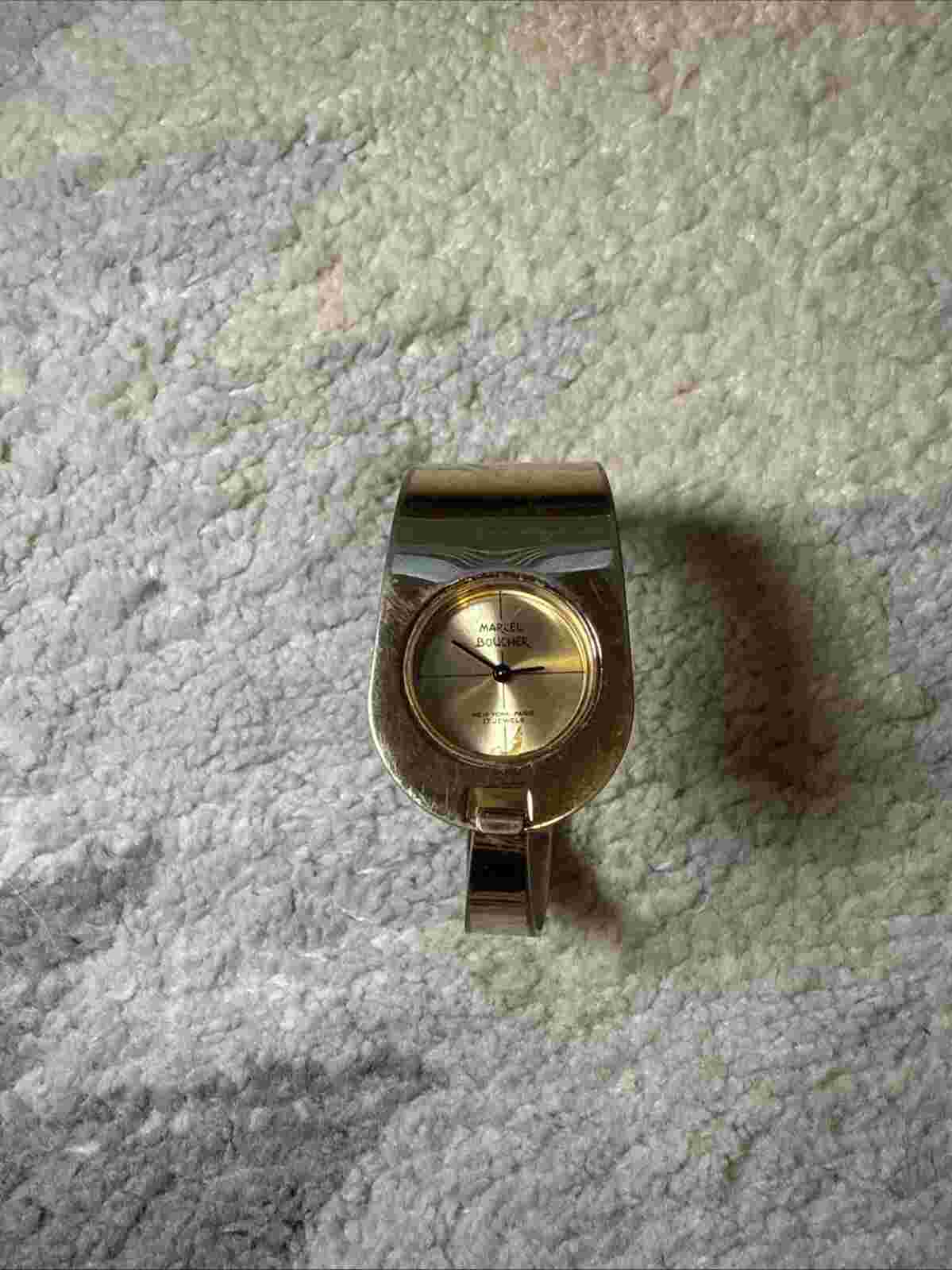 Vintage MARCEL BOUCHER WOMEN’S WRIST WATCH WIND 17 JEWELS Bangle Needs Battery