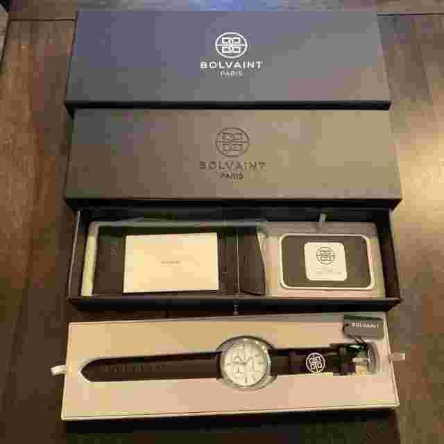 $1700 Bolvaint Paris Fine French Designer Timepiece Men’s Stainless Steel Watch