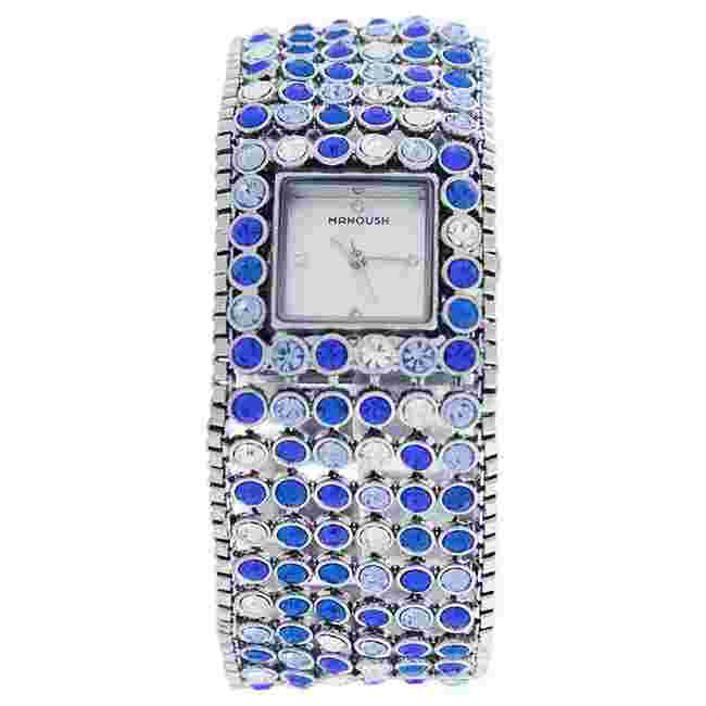 MSHMAB Marilyn - Silver/Blue Stainless Steel Bracelet Watch by Manoush for Wo...