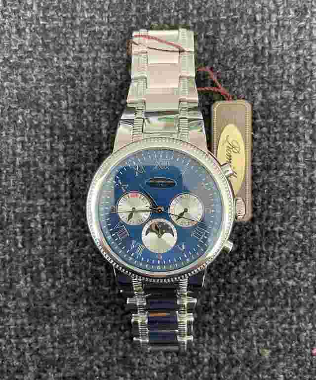 Romilly Grissom Mens Automatic Analog Watch Stainless Steel/Blue-Silver