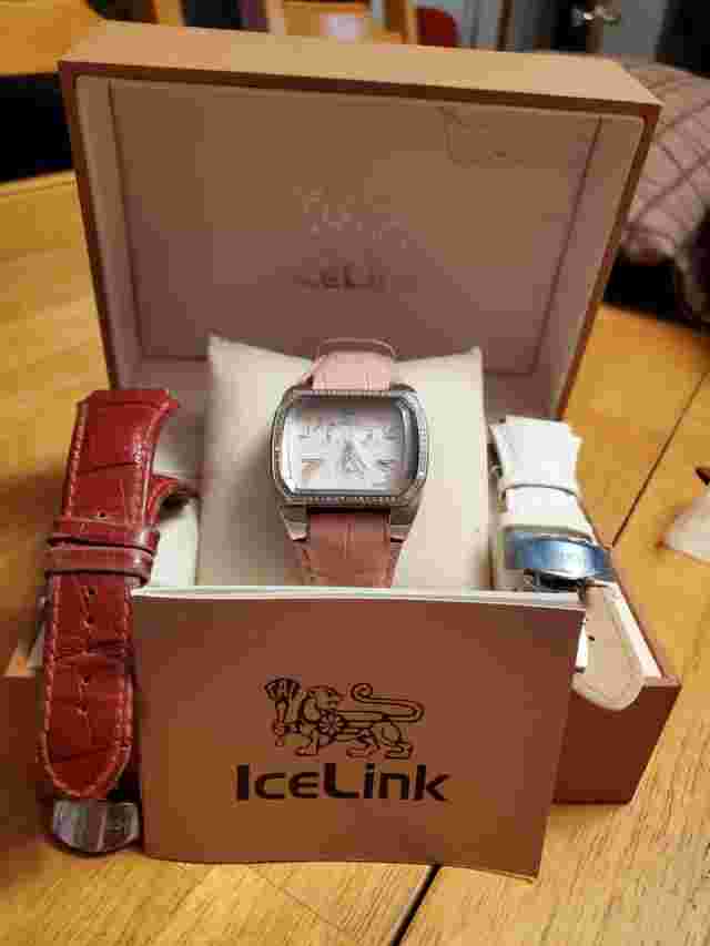 Ice Link Prince .75cttw Dia. Stainless Steel Watch With 2 Extra Bands