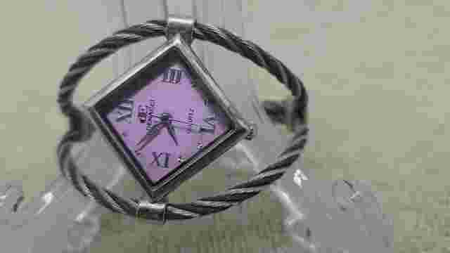 DENACCI Cuff Bracelet Quartz Analog Women's Watch Lavender Face  New Battery