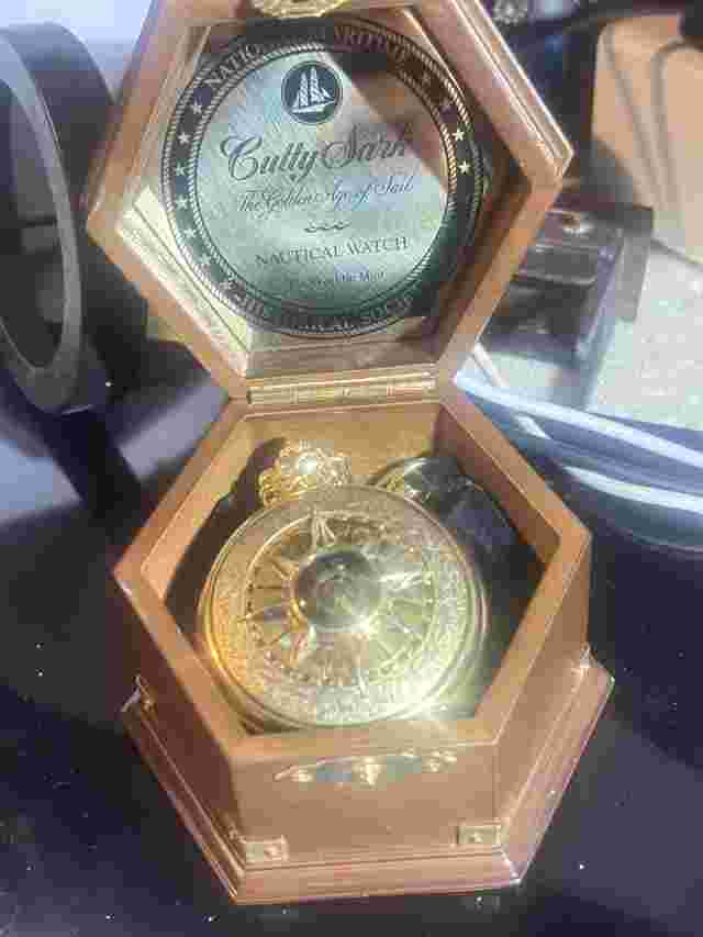 FRANKLIN MINT, NAUTICAL POCKET WATCH IN WOODEN CASE