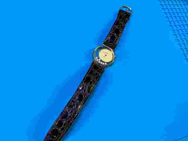 Becora Vintage Gold Wristwatch with Floating Jewels Clear Case *WORKING*