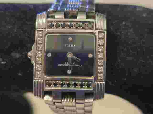 Christian Bernard Stainless Steel Diamond & Black Sapphire Quartz Ladies Watch