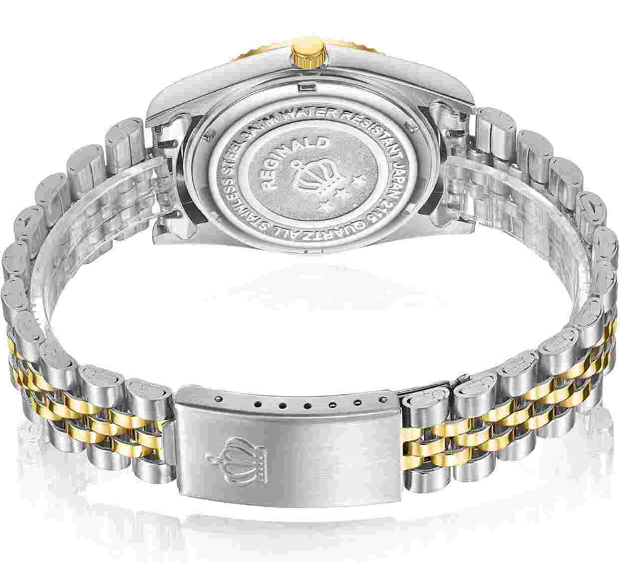 Reginald Ladies Wrist Watch Silver Gold Analog Date Quartz New Battery New