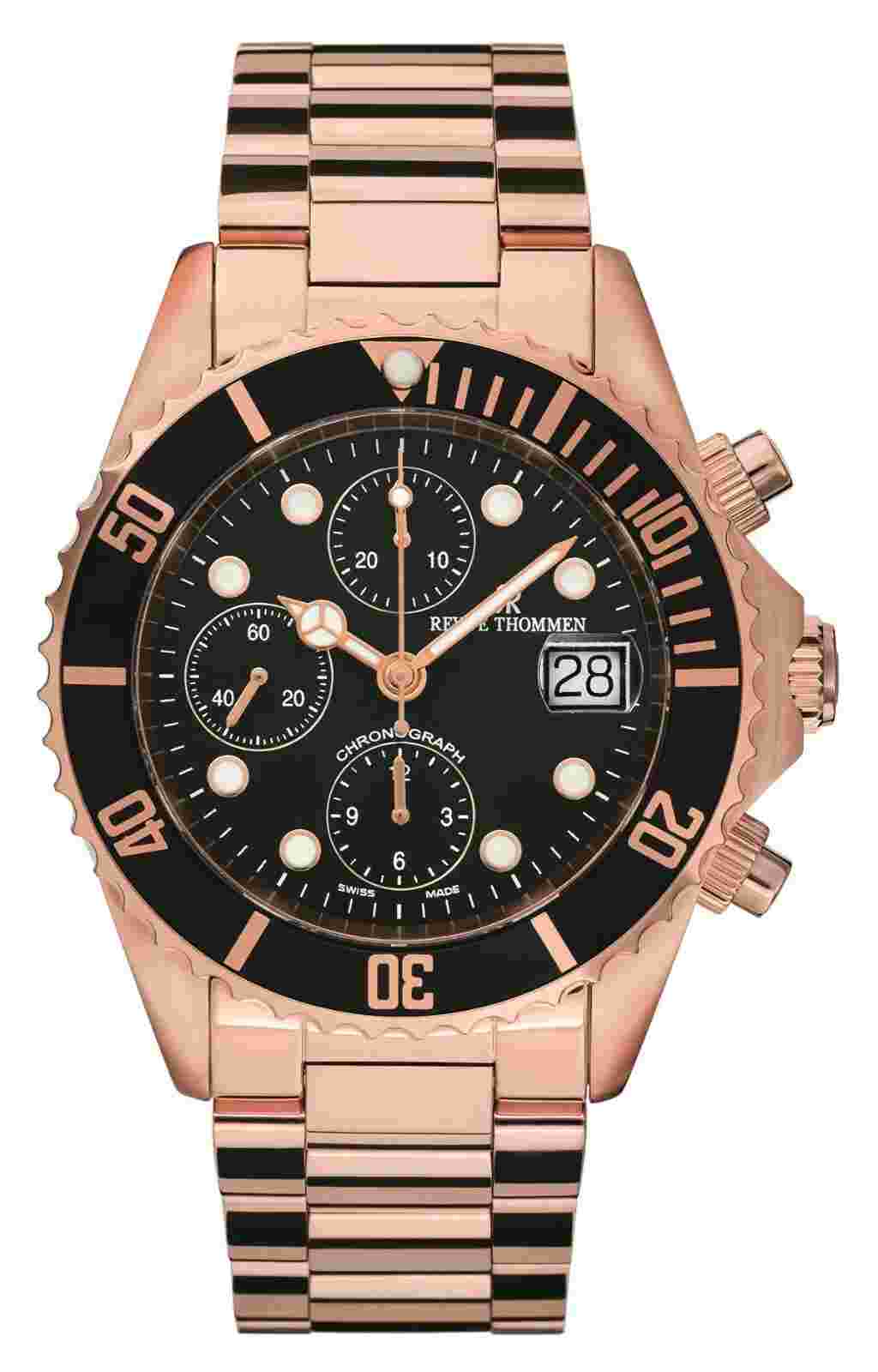 Revue Thommen 17571.6167 XL Diver Automatic black rose gold Men's Watch