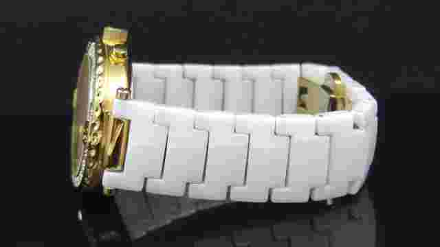 Anne Klein 12/2016WMWB Diamond Bezel White Ceramic Band MOP Dial Ladies Watch