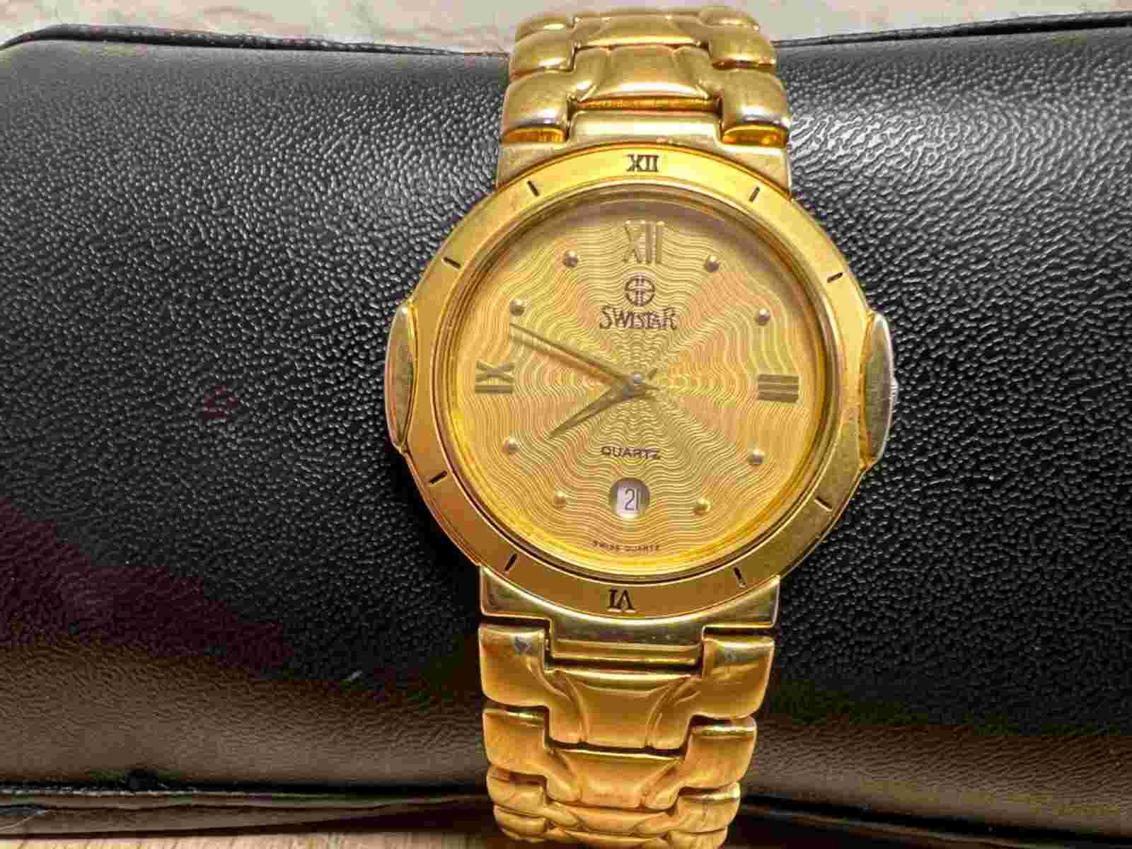 Swistar Quartz Gold Plated 22k Ladies Watch ref.1922M