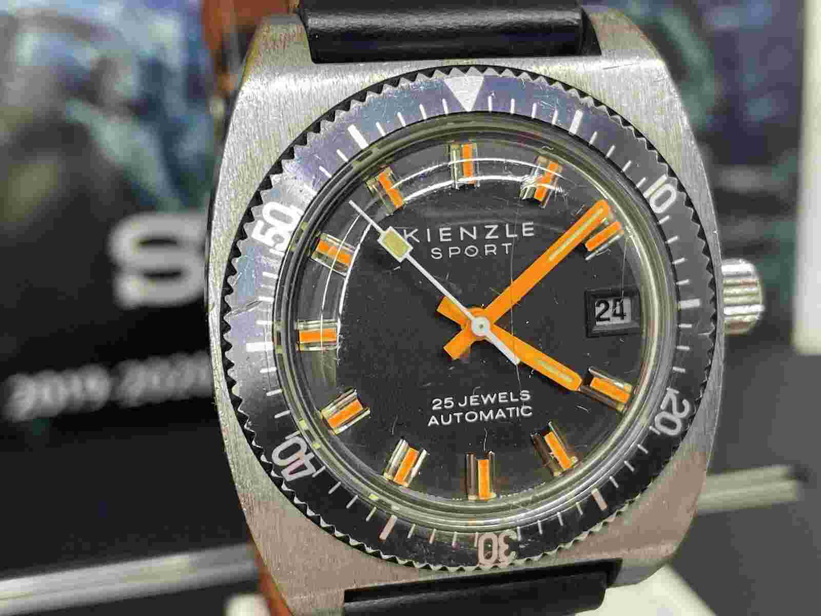 kienzle vintage men watch Automatic Retro Classic Diver Watch New Leather Strap
