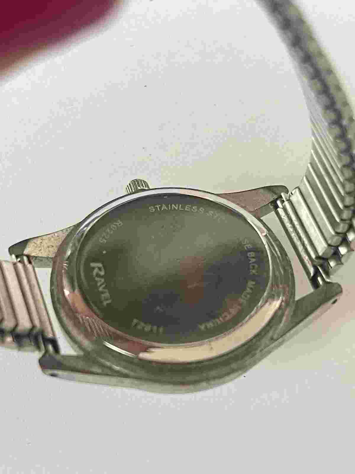 Ravel watch Easy Read Classic Silver Bracelet Strap T2911 Vintage Unisex Pull on