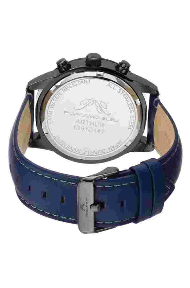 Porsamo Bleu Arthur Luxury Chronograph Men's Stainless Steel Watch 44mm