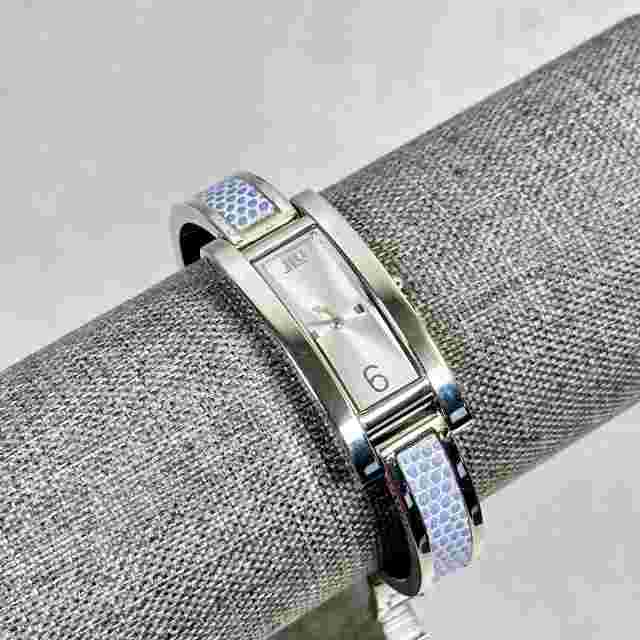 Jlo Watch Womens 18mm Purple Faux Snake Skin Heart Seconds Hand New Battery