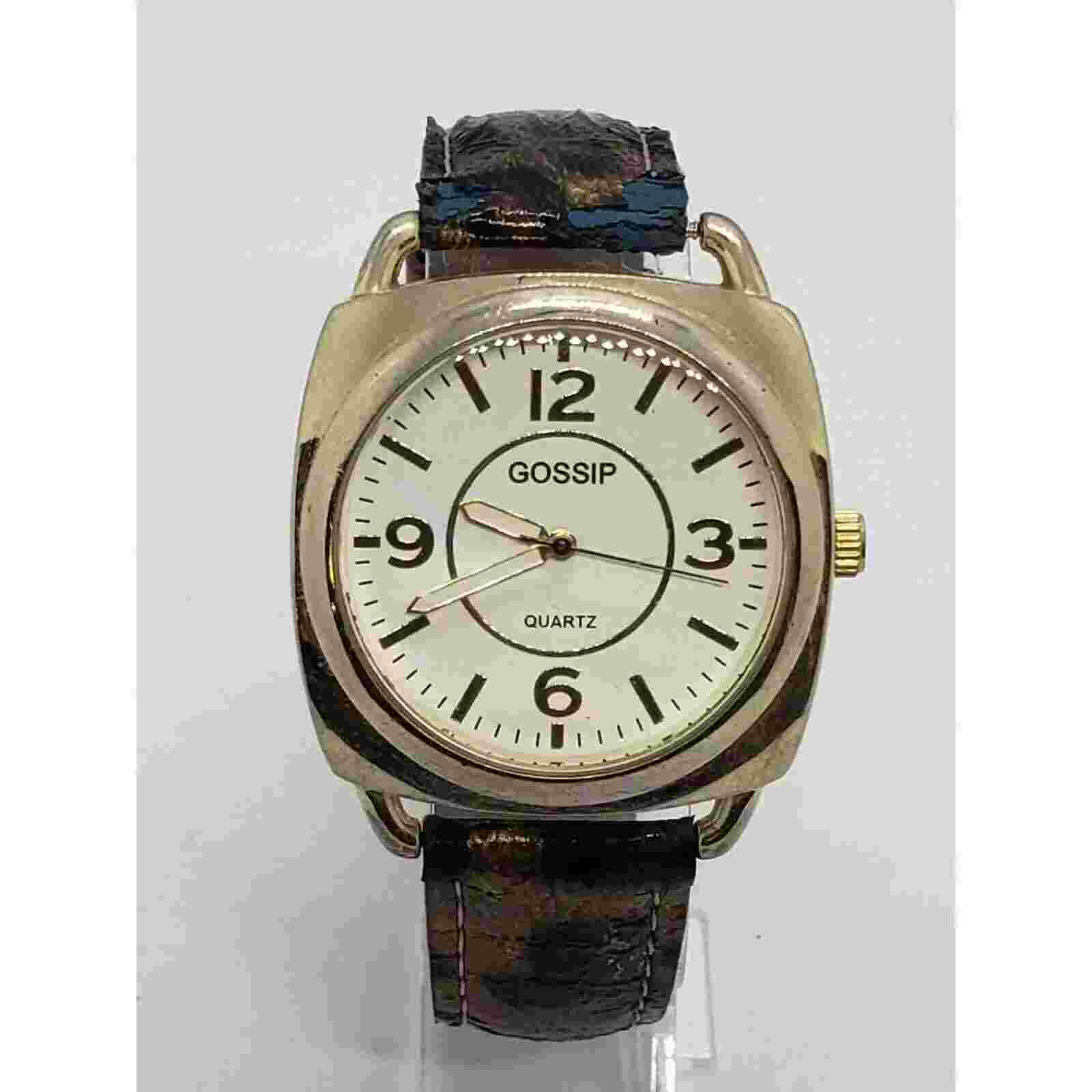 GOSSIP GSP888A Gold Toned Quartz WATCH Gold Leopard Band 39mm Watch