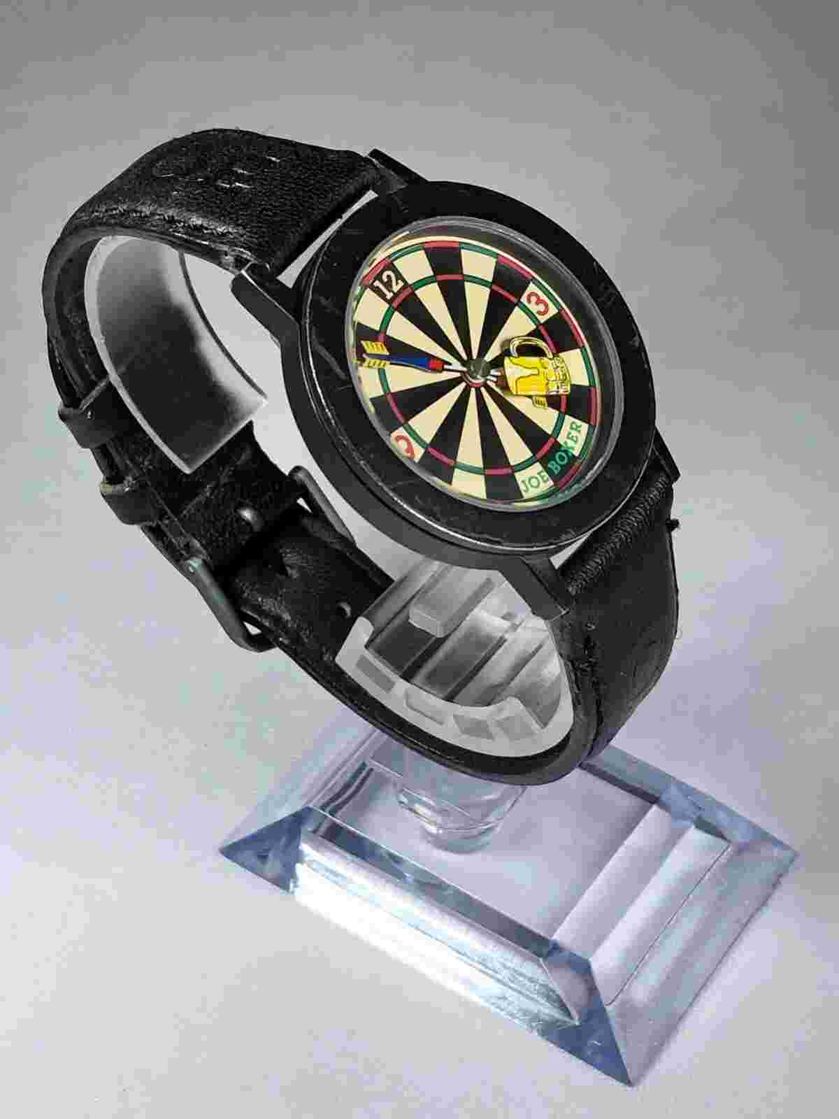 Vintage JOE BOXER Darts Pub Rotating Beer Mug Seconds Hand Watch Estate 200