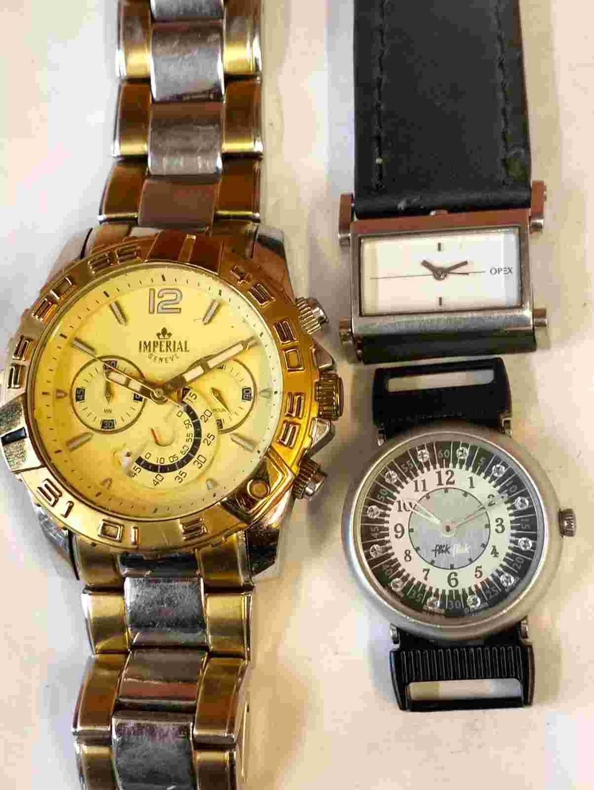 IMPERIAL QUARTZ 3 PIECE MIX LOTS & 2 OTHER MEN'S & WOMEN'S NOT WORKING VINTAGE